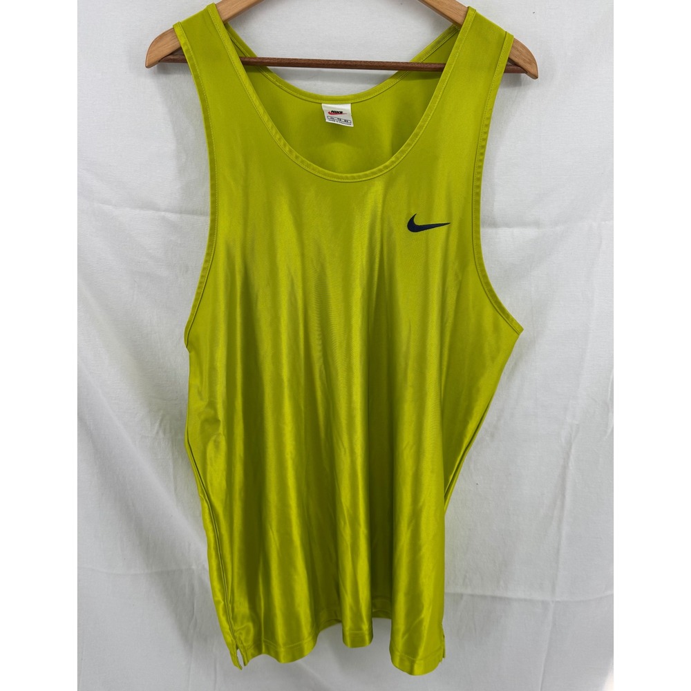 Nike Mens XL Lime Green Performance Tank Top Sleeveless Athletic Training Shirt